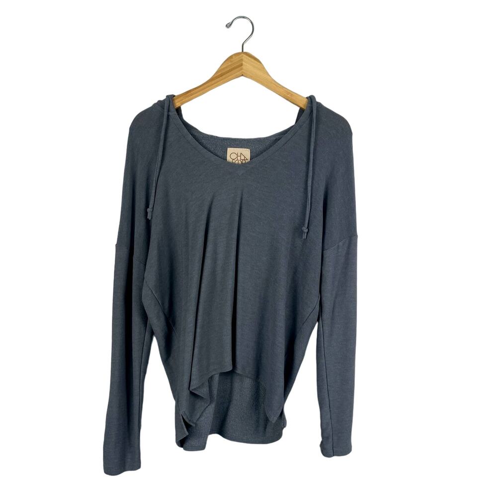 Chaser Lace Up Sleeve Hooded Sweatshirt in Slate Medium